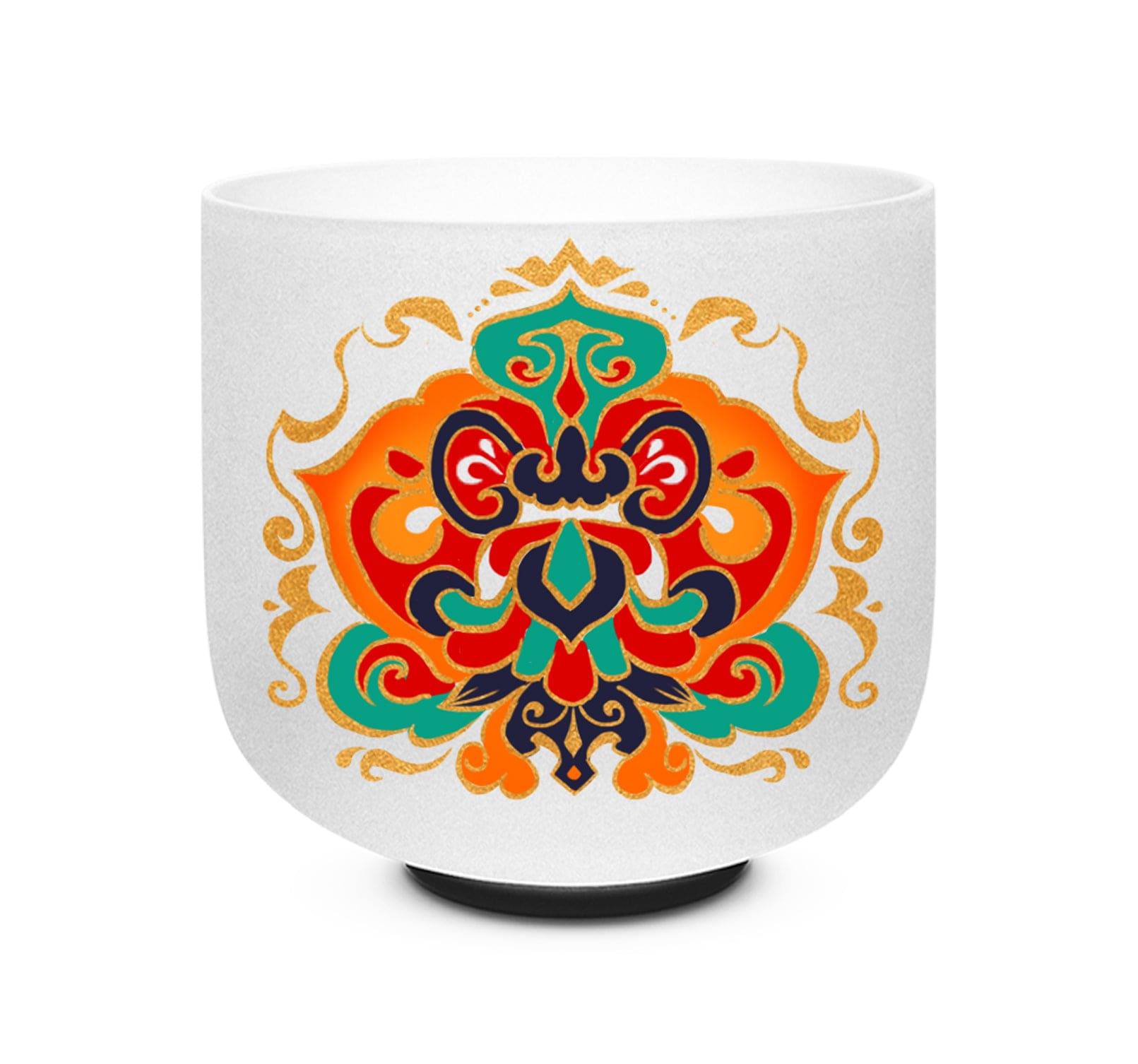 Hand-drawn Crystal Singing Bowl Tibetan White Series - TOPFUND Crystal Singing Bowl